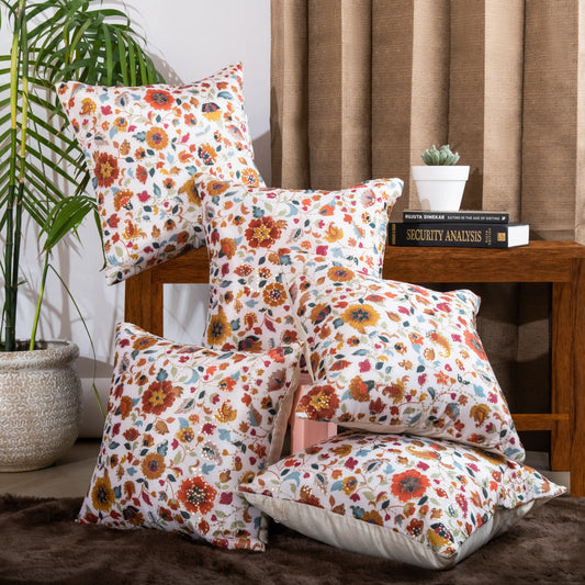 Multi-Colour Floral Pattern Cushion Covers of 5pcs)