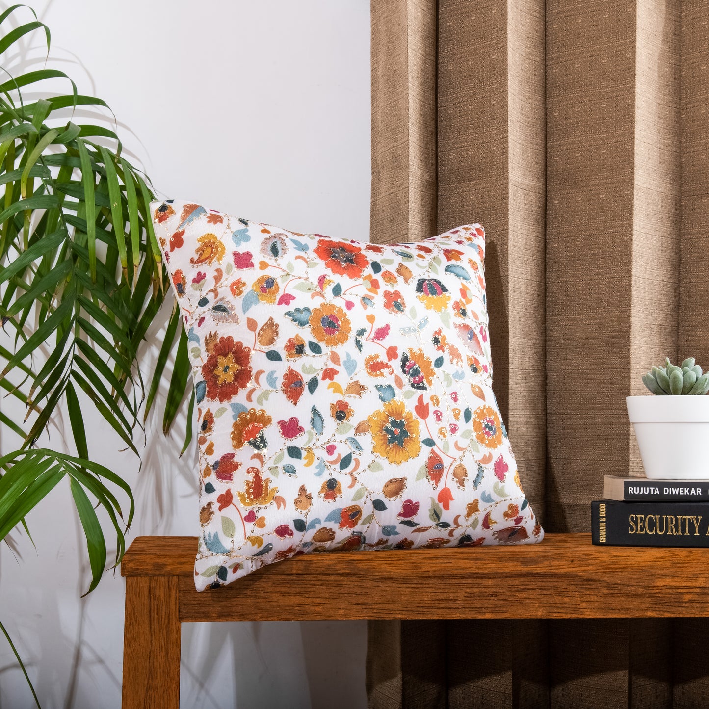 Multi-Colour Floral Pattern Cushion Covers of 5pcs)