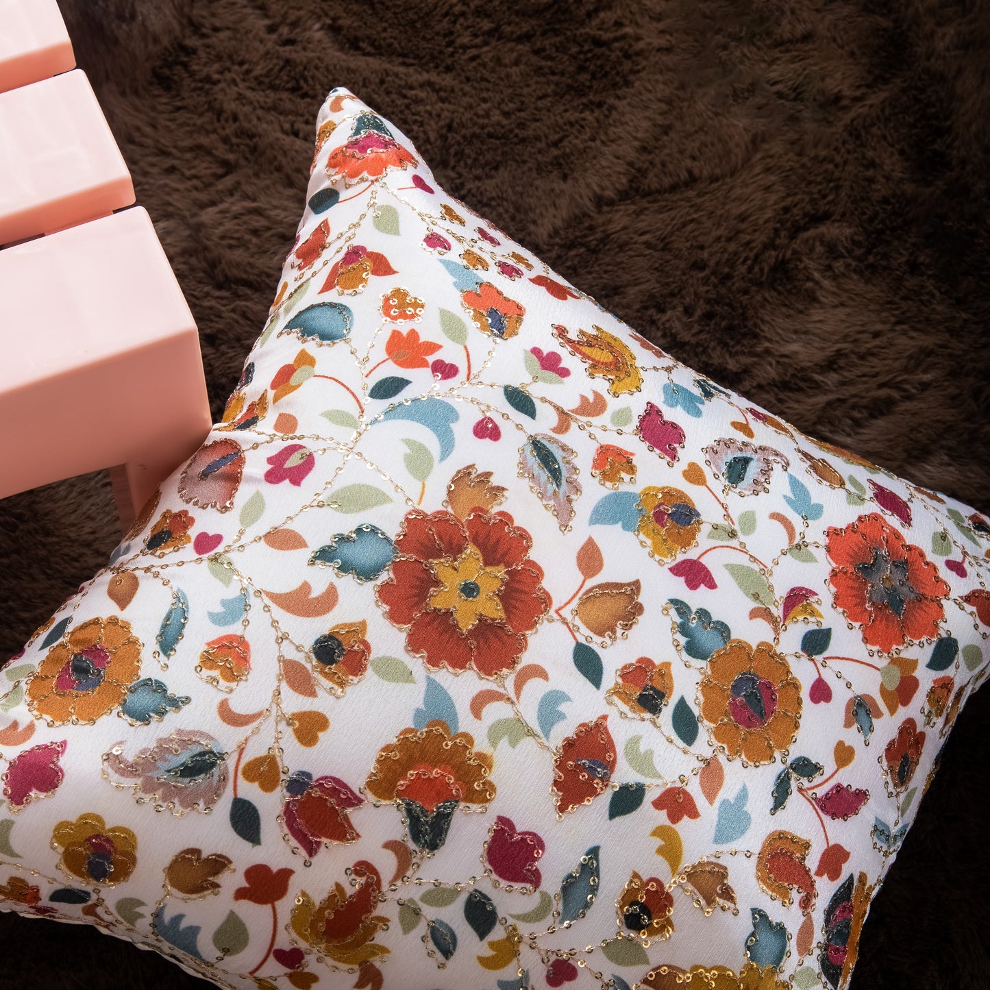 Multi-Colour Floral Pattern Cushion Covers of 5pcs)