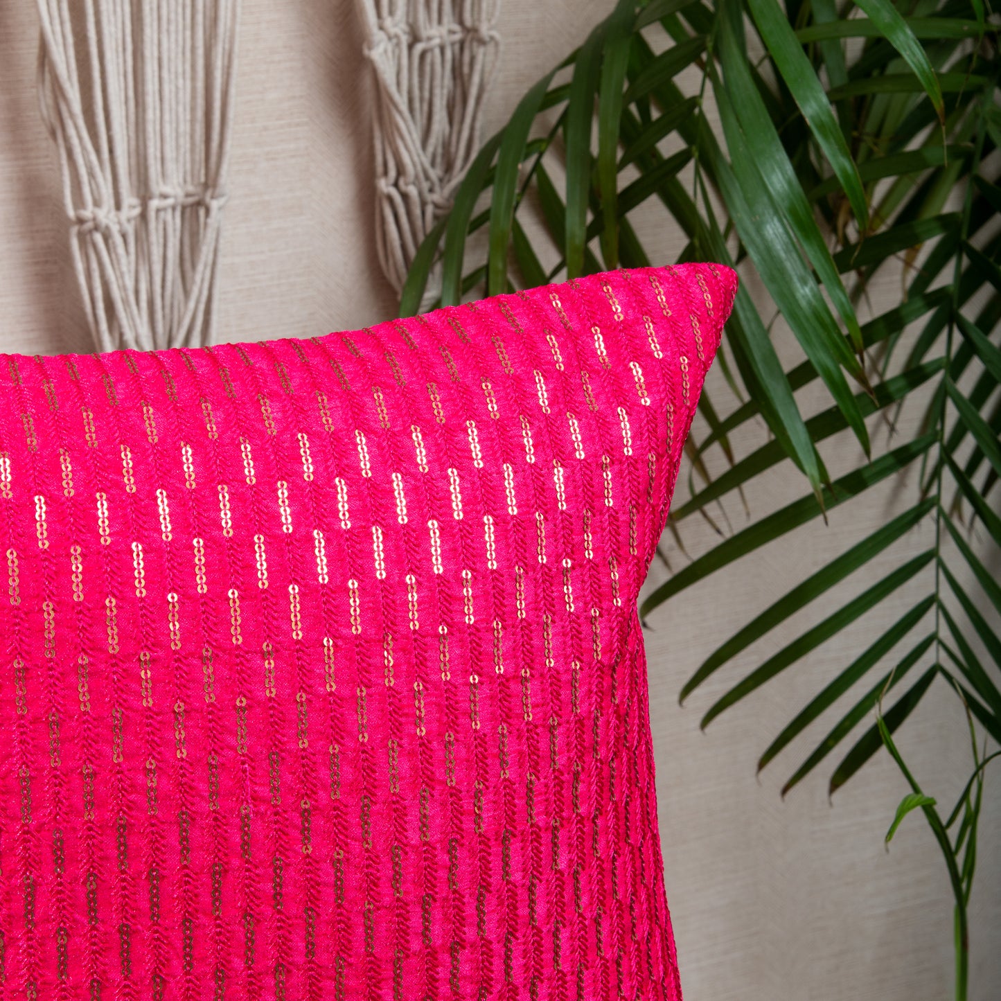 Pink (RANI) Embroiderd Cushion Covers (Set of 5pcs)