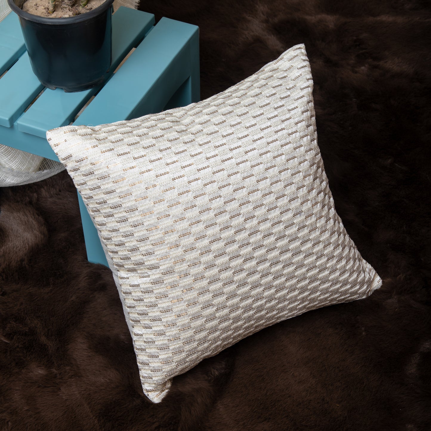 Off White Embroiderd Cushion Covers (Set of 5pcs)