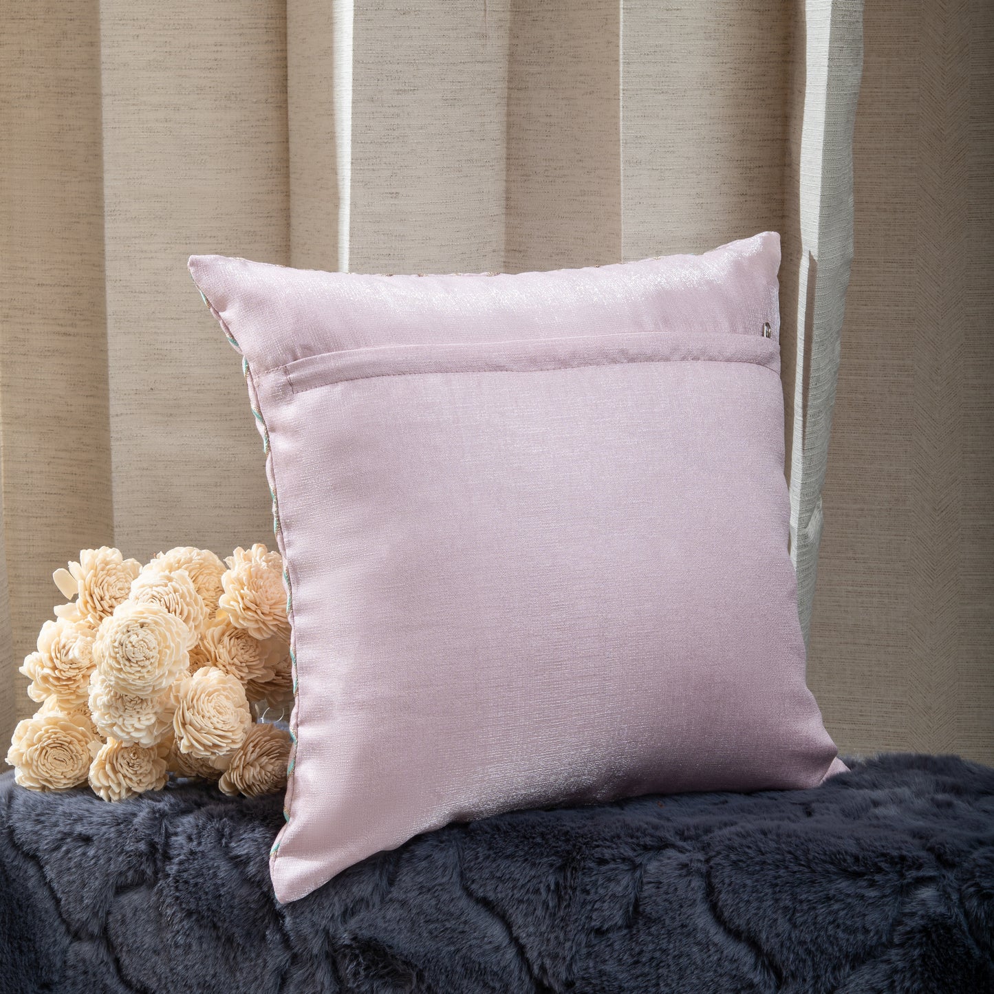 Pink Embroiderd Cushion Covers (Set of 5pcs)