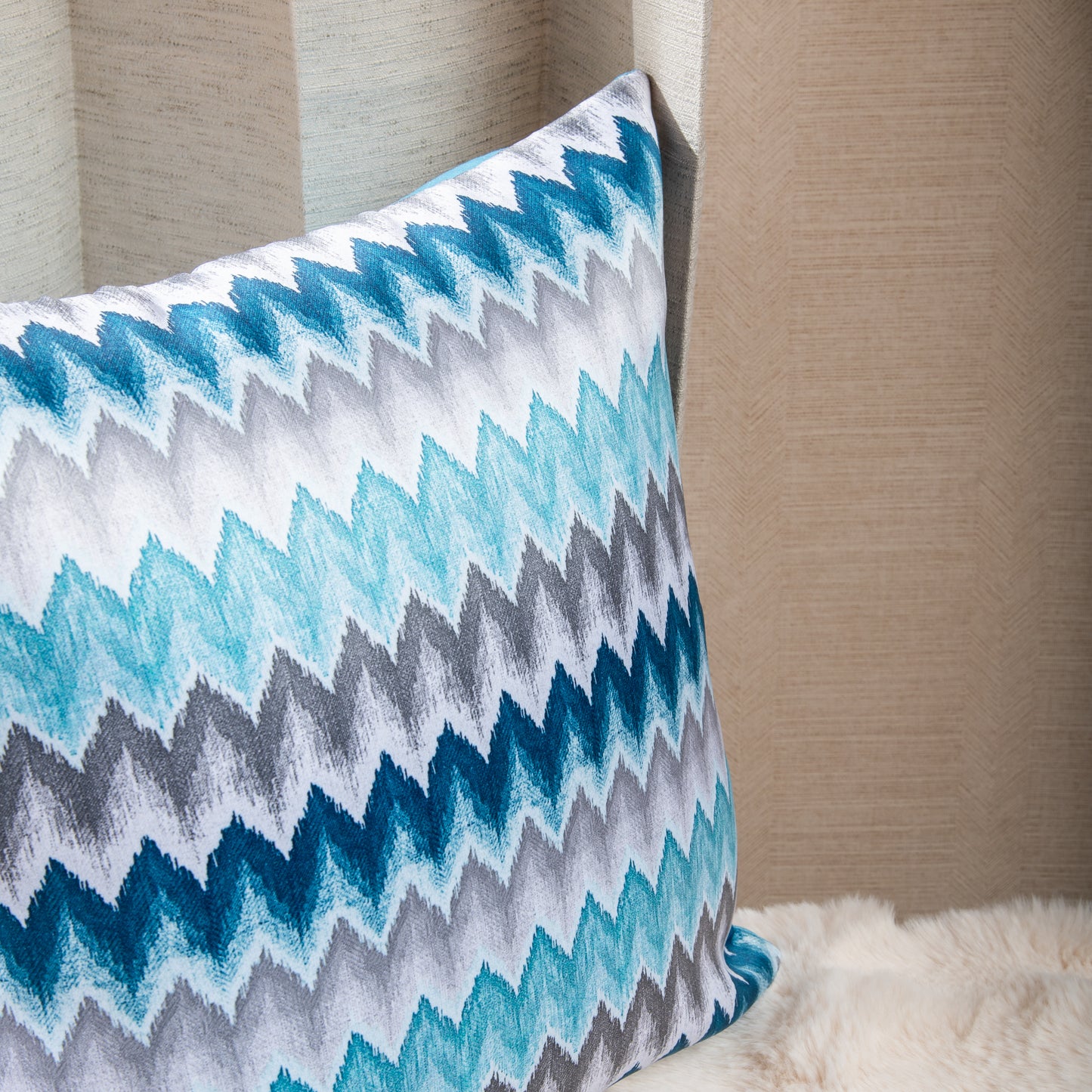 Blue Digital Zig Zag Cushion Covers (Set of 5pcs)