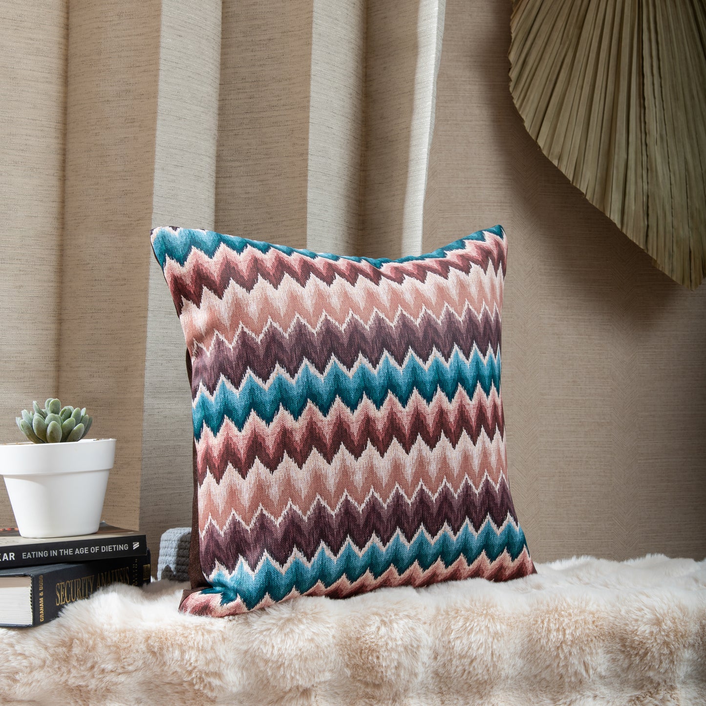 Brown Digital Zig Zag Cushion Covers (Set of 5pcs)