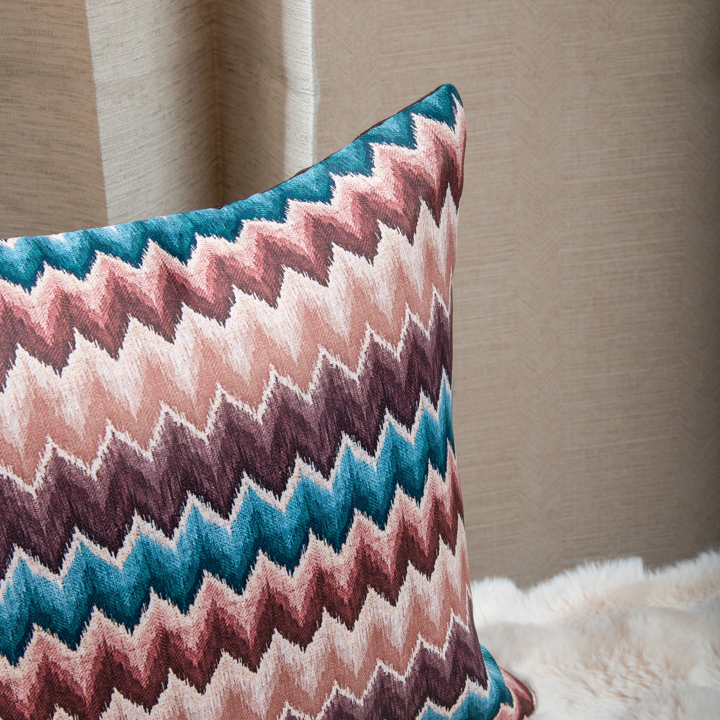 Brown Digital Zig Zag Cushion Covers (Set of 5pcs)