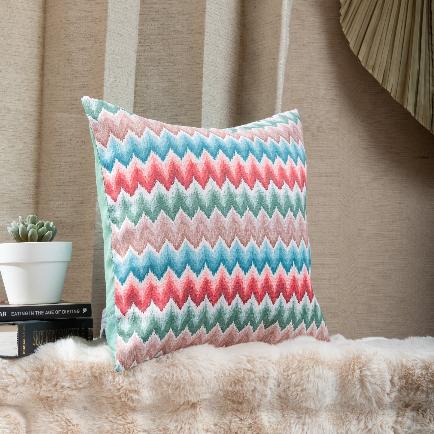 Turkoish Blue Digital Zig Zag Cushion Covers (Set of 5pcs)