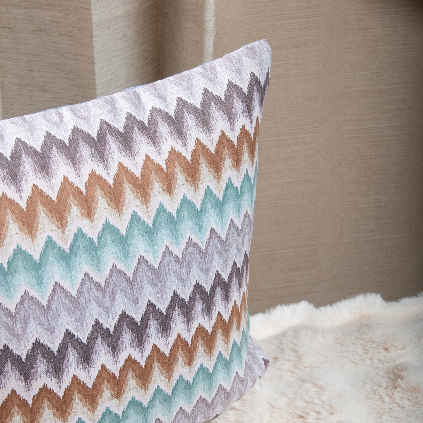 Bluish Grey Digital Zig Zag Cushion Covers (Set of 5pcs)