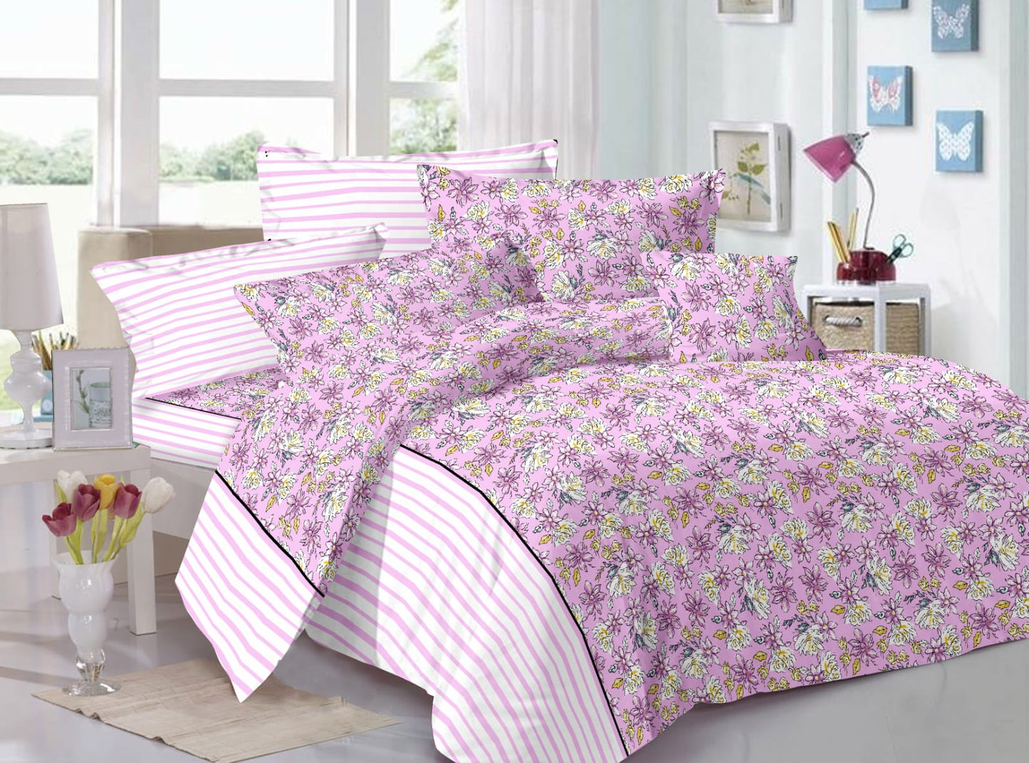 Glanza 100% Cotton Bedsheet Set – Ultimate Comfort and Style